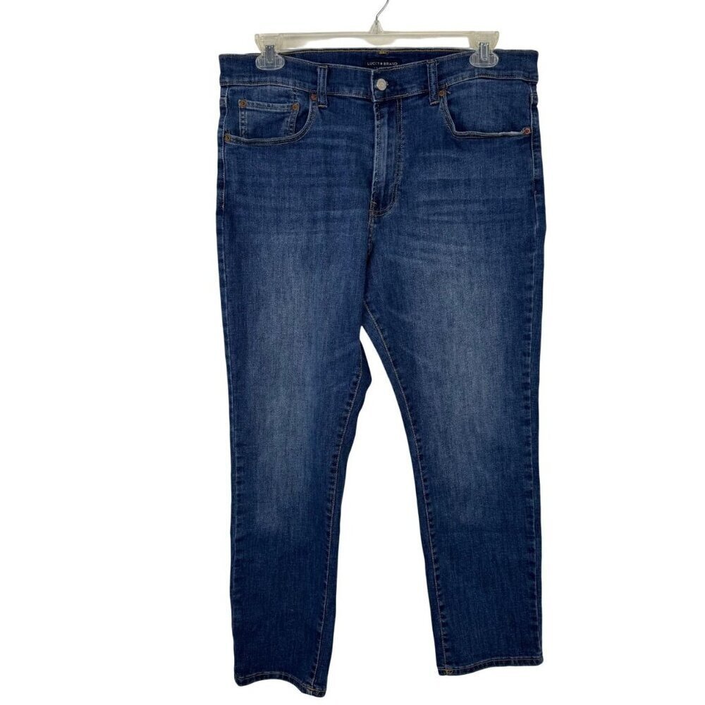 Lucky Brand 410 Athletic Fit Straight Medium Wash Denim Jeans Men's 36Wx30L EUC